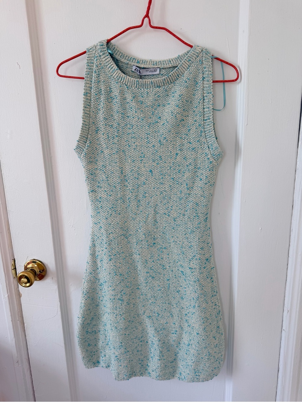 Zara Mint Speckled Knit Mini Dress - Picture 2 of 3